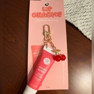 🍒 Tinted lip tube “Double Bubble” Balm for softer lips on a Keychain/charm